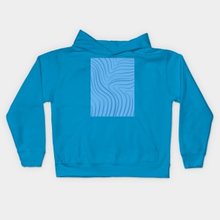 Beautiful Simple Aesthetic Light Baby Blue Lines Kids Hoodie